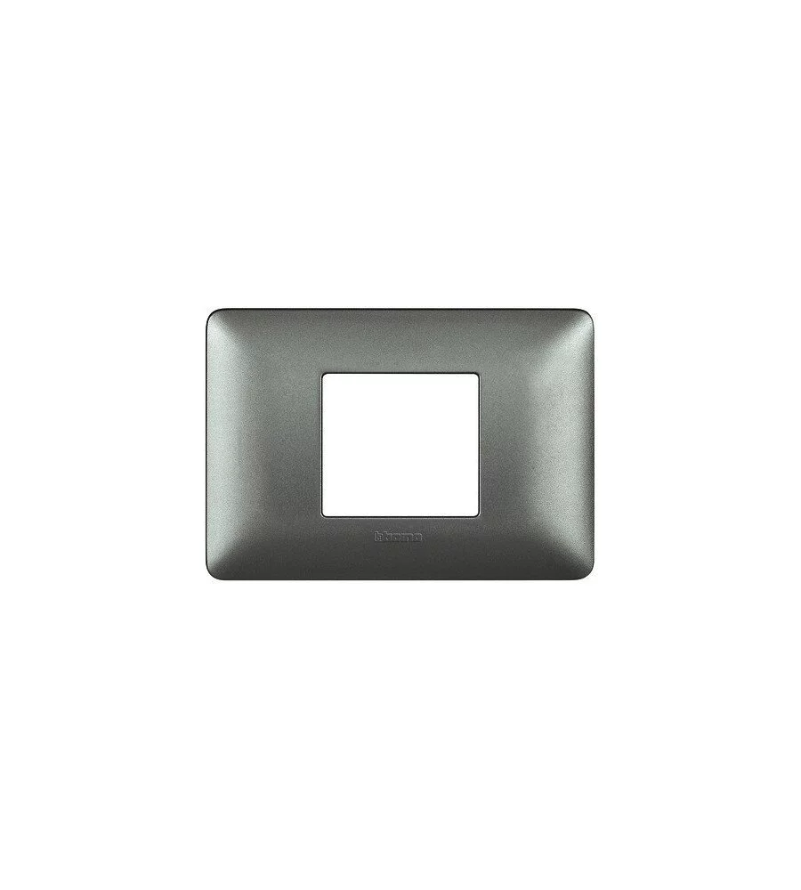 PLACCA 2P CENTRATI SILVER MATIX AM4819MSL - BTICINO