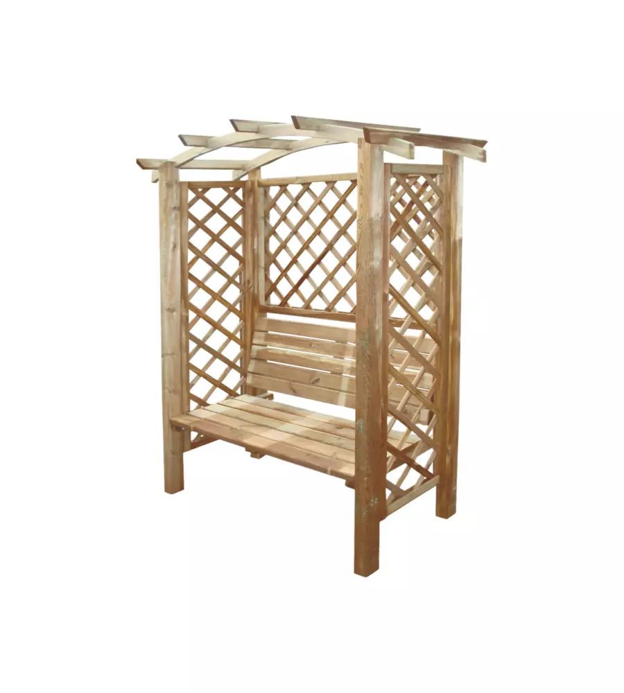 PERGOLA DA GIARDINO IN LEGNO AD ARCO CON PANCA 160X70190 CM