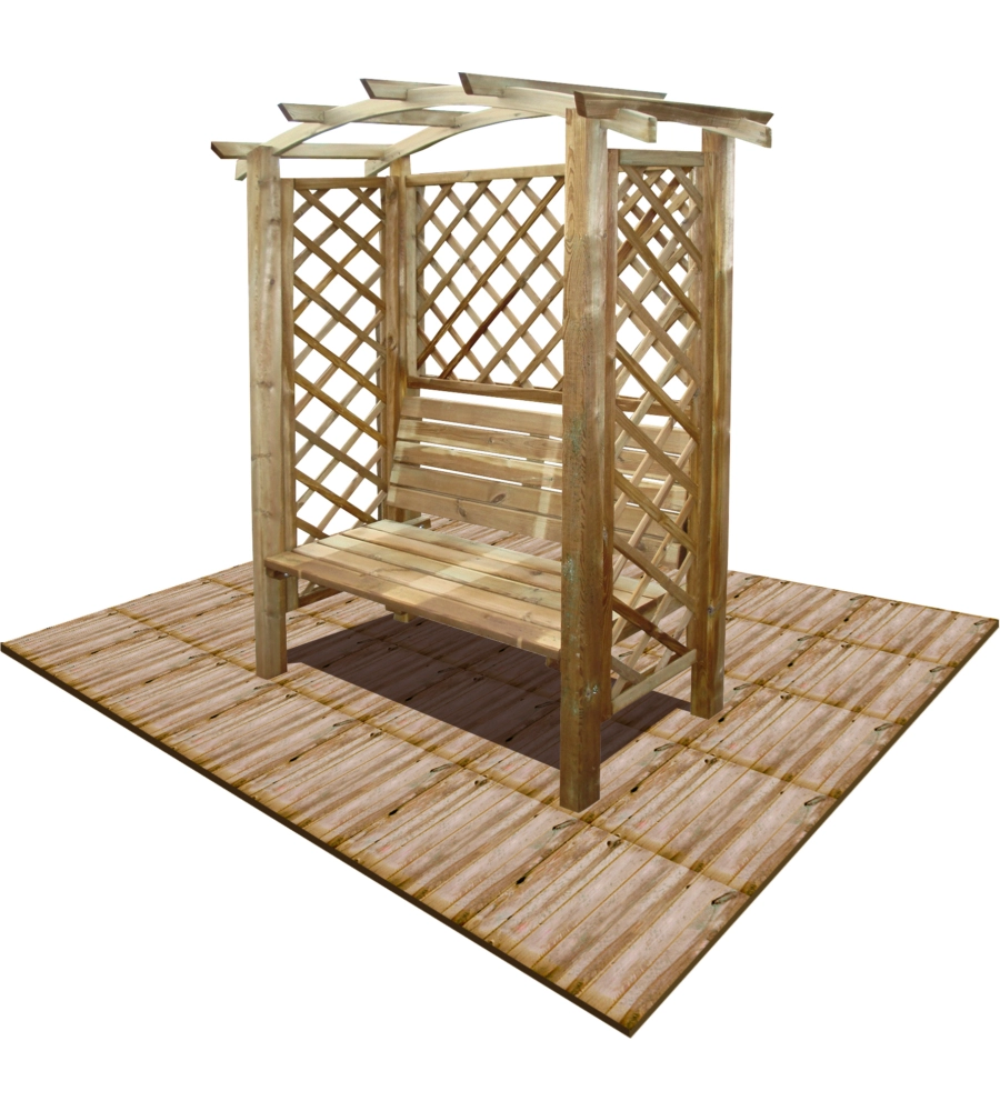 PERGOLA DA GIARDINO IN LEGNO AD ARCO CON PANCA 160X70190 CM