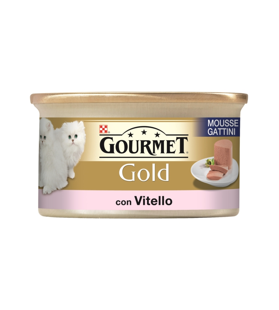GOURMET GOLD, ALIMENTO UMIDO PER GATTO, MOUSSE CON VITELLO.