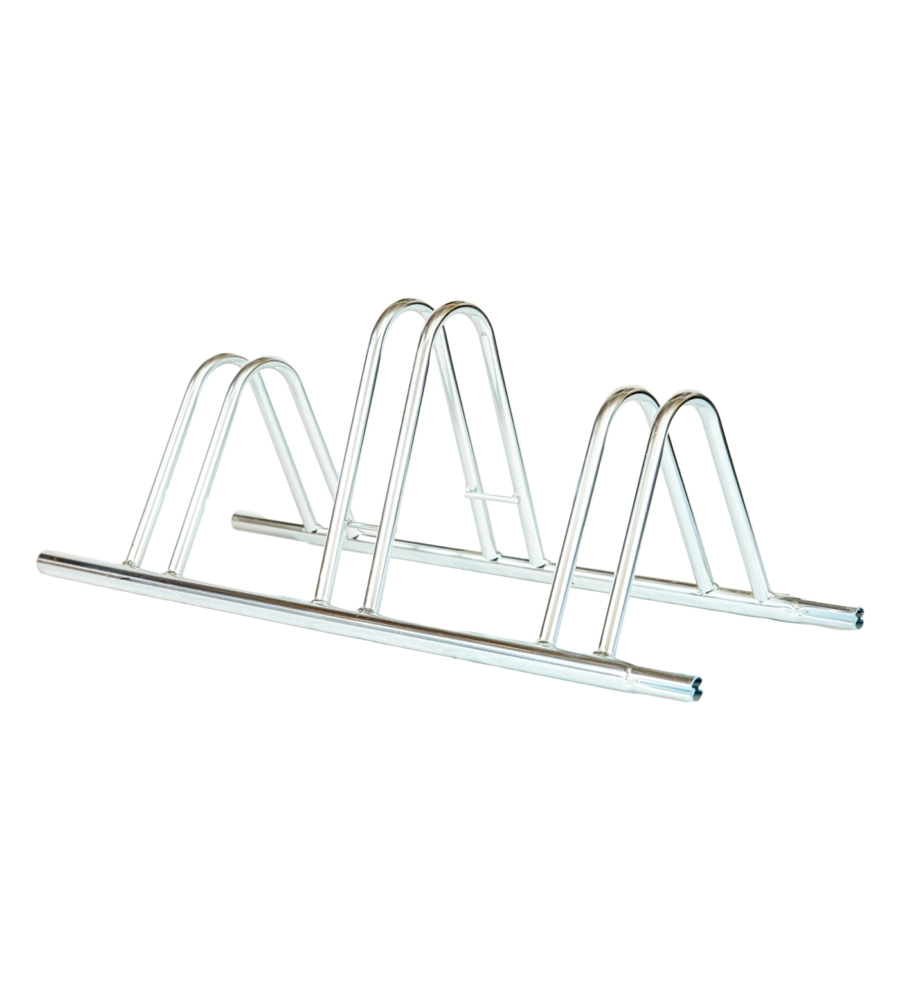 RASTRELLIERA PORTABICI A 3 POSTI IN FERRO ZINCATO CON PASSARUOTA 5 CM 95X38X35/40 CM