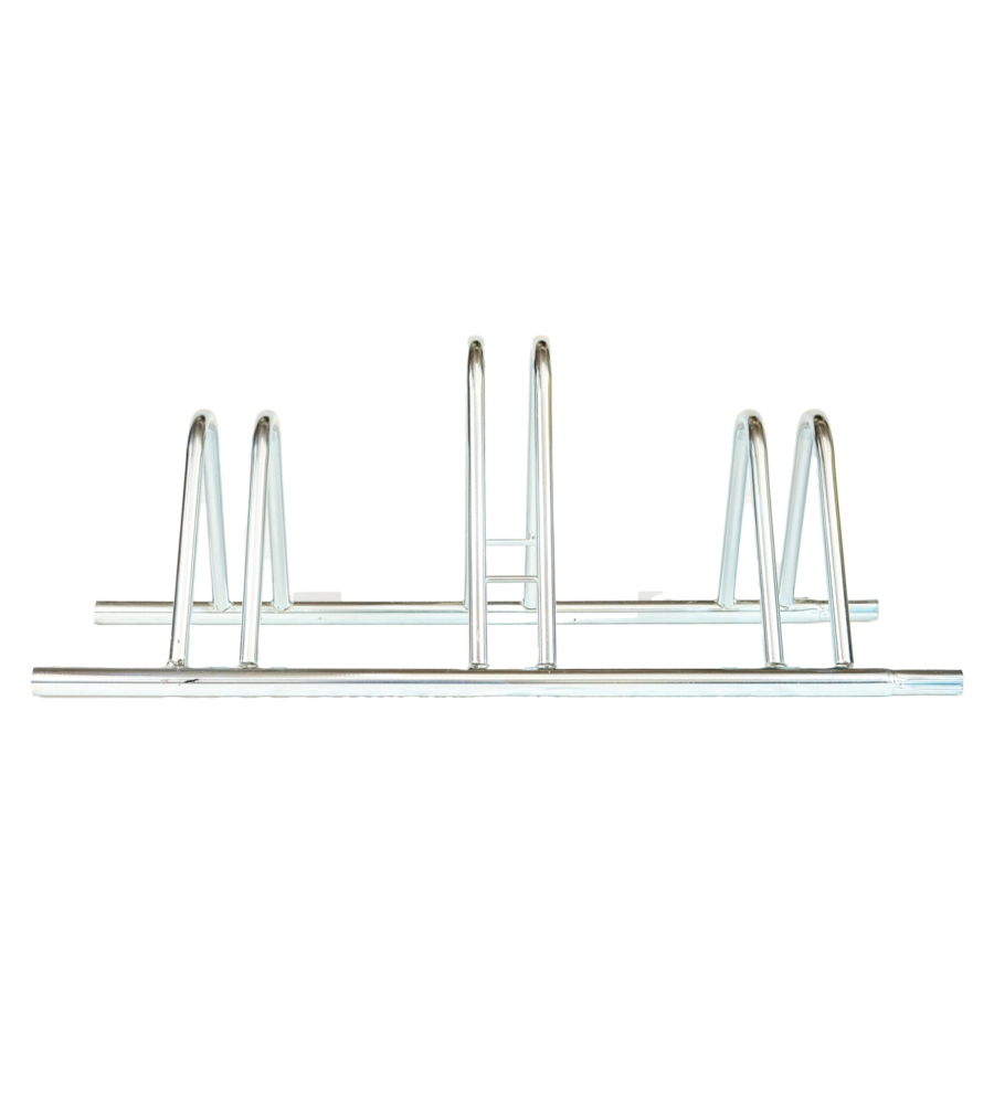 RASTRELLIERA PORTABICI A 3 POSTI IN FERRO ZINCATO CON PASSARUOTA 5 CM 95X38X35/40 CM