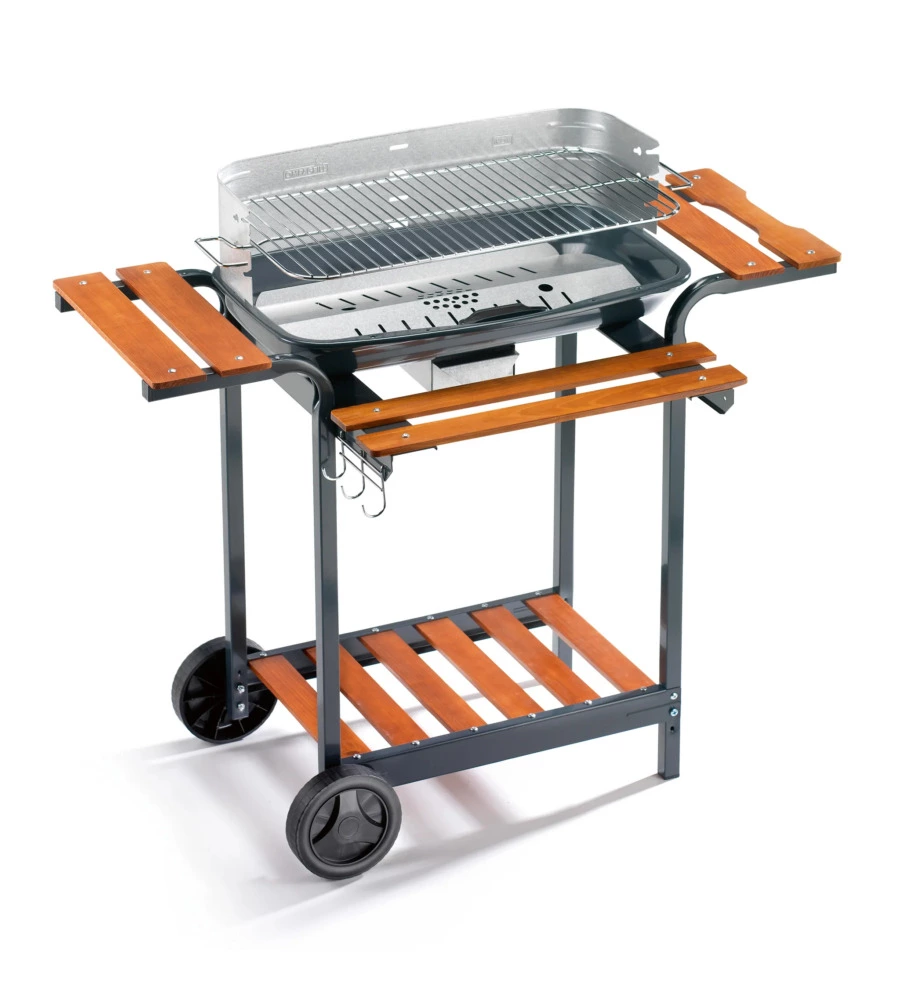 BARBECUE A CARBONELLA OMPAGRILL "60-40 ALC" IN ACCIAIO INOX 60,5X33X96 CM