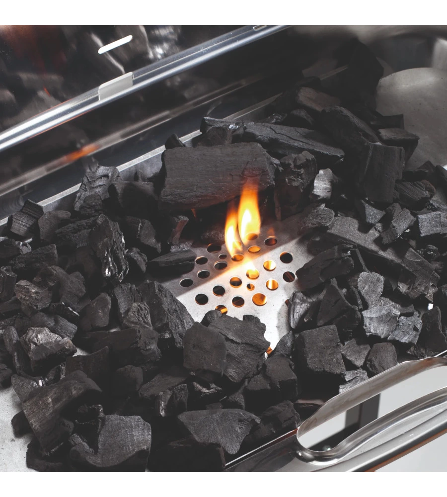 BARBECUE A CARBONELLA OMPAGRILL "60-40 ALC" IN ACCIAIO INOX 60,5X33X96 CM