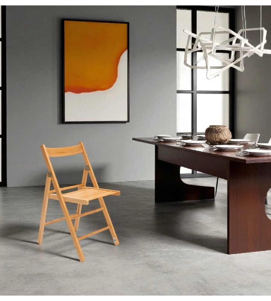 SEDIA BIRRERIA CLASSICA PIEGHEVOLE IN LEGNO 55X38X80 CM