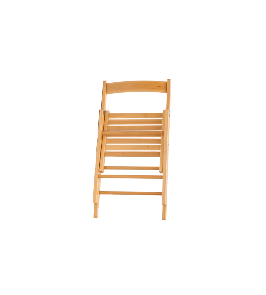 SEDIA BIRRERIA CLASSICA PIEGHEVOLE IN LEGNO DI FAGGIO NATURALE, 55X38X80 CM