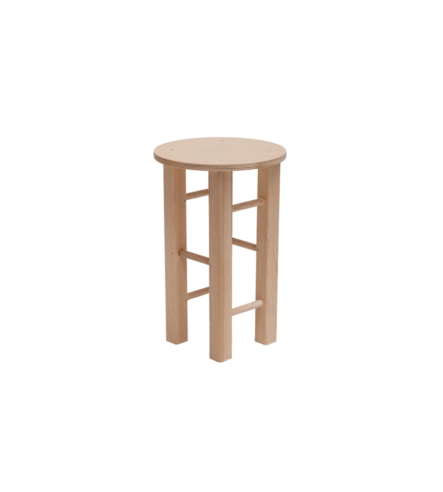 SGABELLO TOBY IN FAGGIO NATURALE, H45 CM