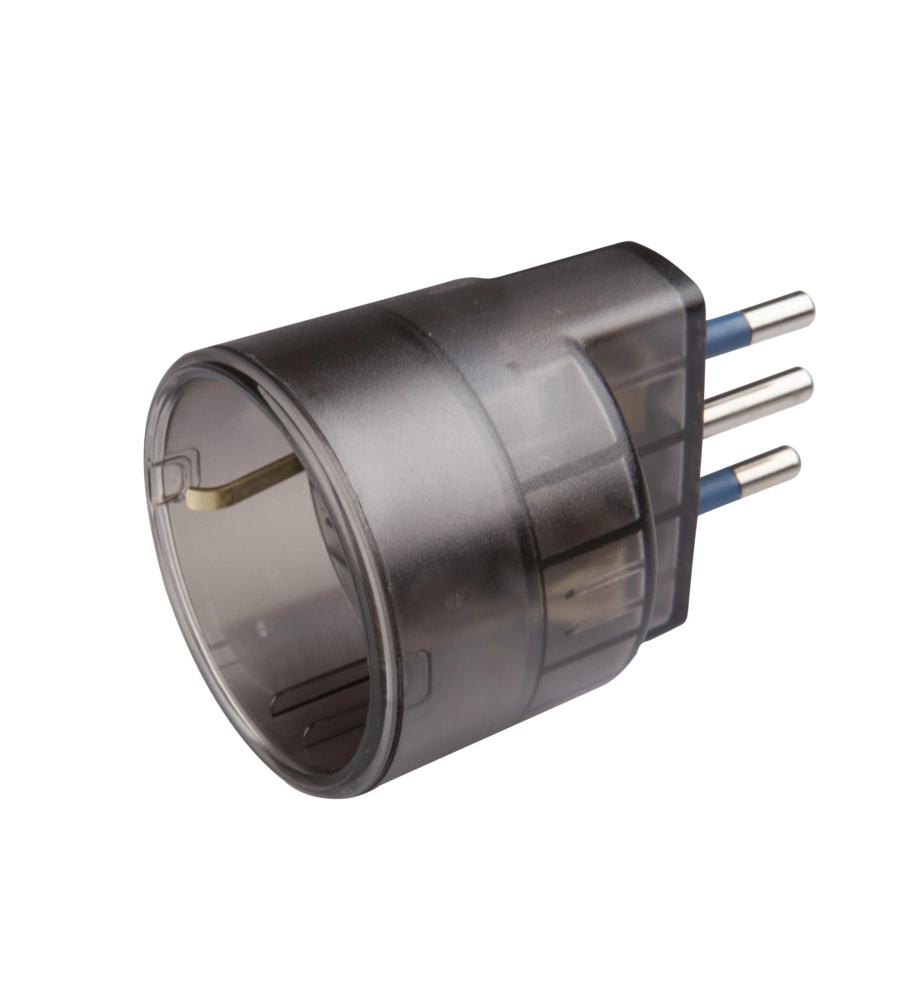 POLY POOL - ADATTATORE SPINA 10 A E PRESA TEDESCA TRASPARENTE FUMÉ