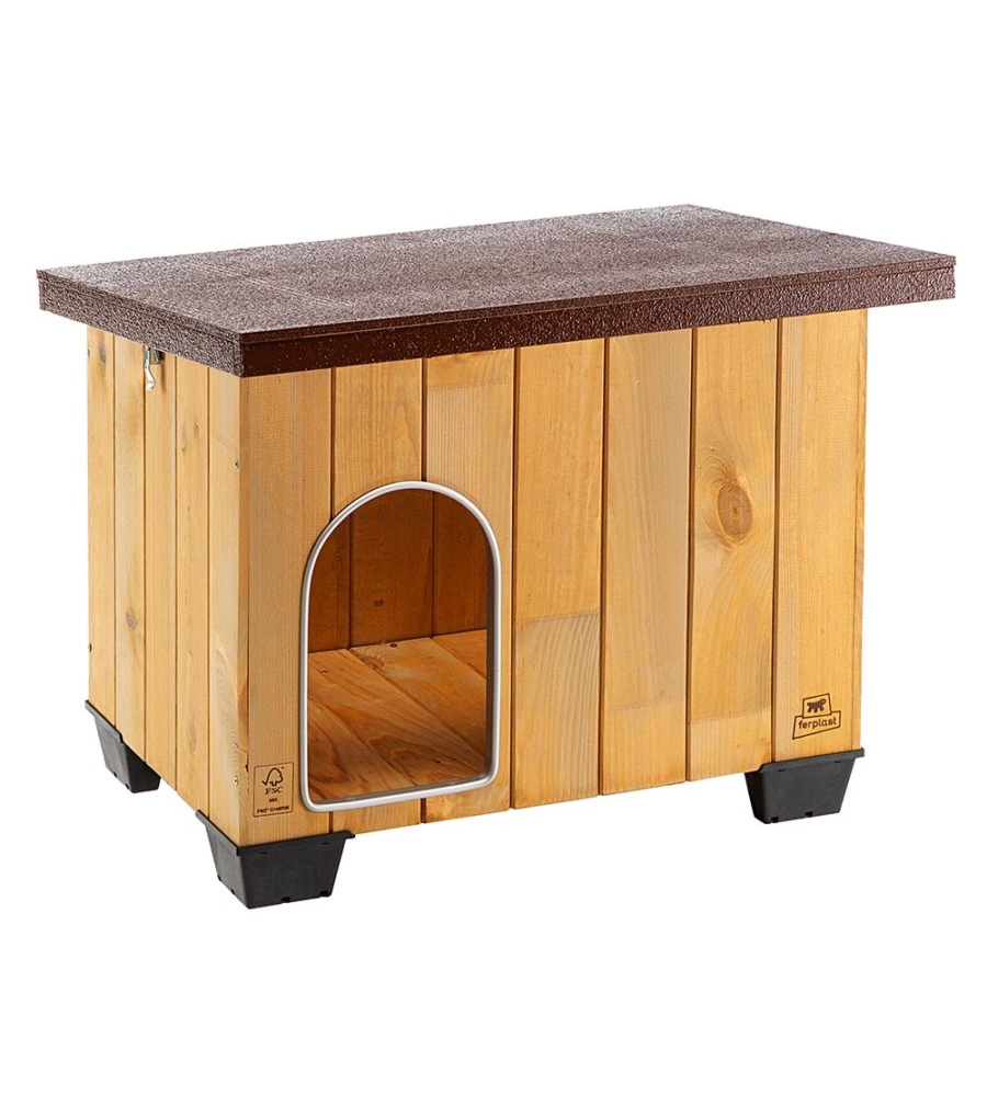 CUCCIA PER CANI DA ESTERNO "BAITA 60" IN LEGNO, 67X53X55,5 CM - FERPLAST