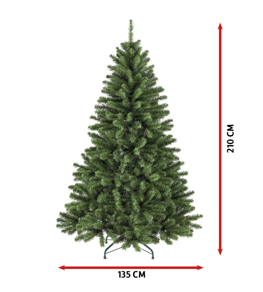 ALBERO DI NATALE "DOLOMITI" CON 814 RAMI AD AGGANCIO, 210 CM