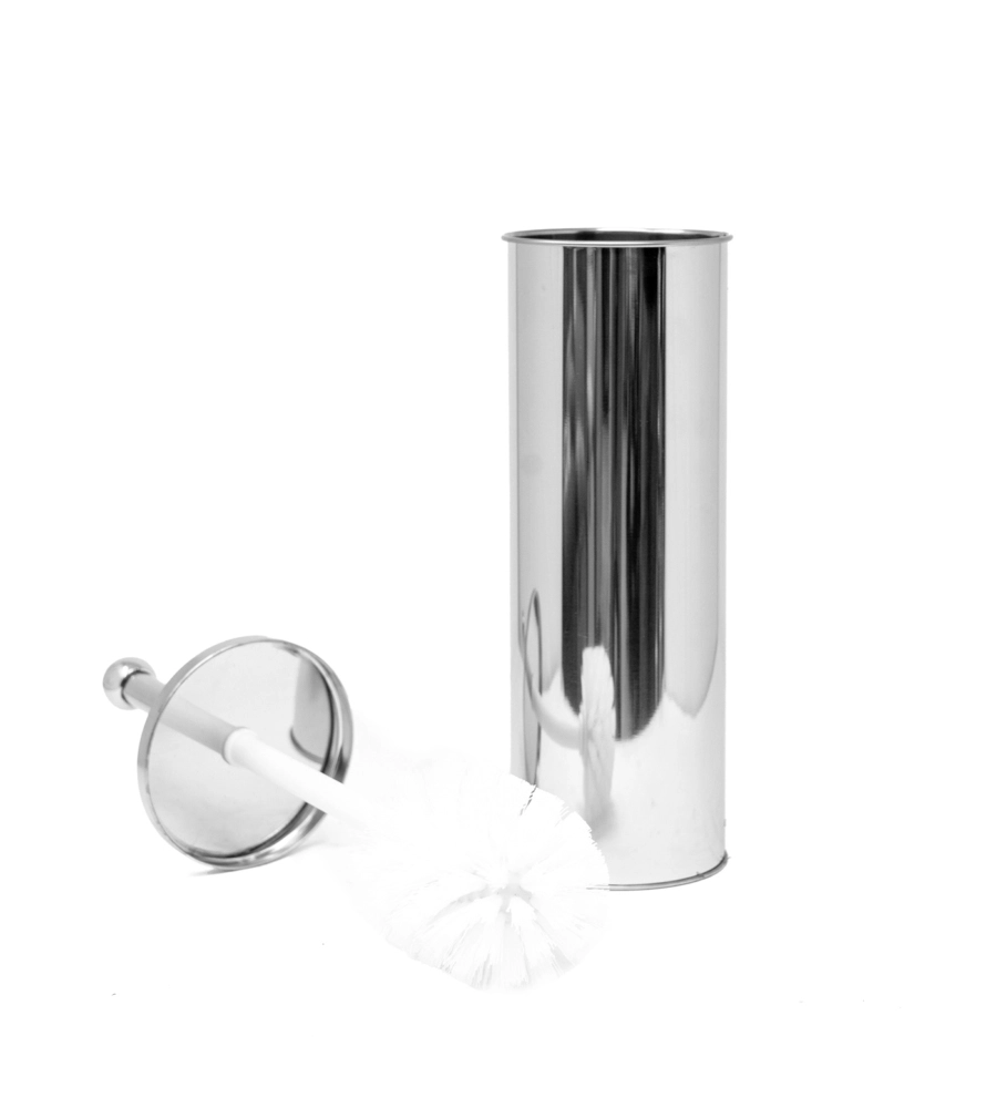 PORTA SCOPINO IN PLASTICA E ACCIAIO INOSSIDABILE CROMATO, DIAMETRO 9 CM E ALTEZZA 26,7-39,5 CM.