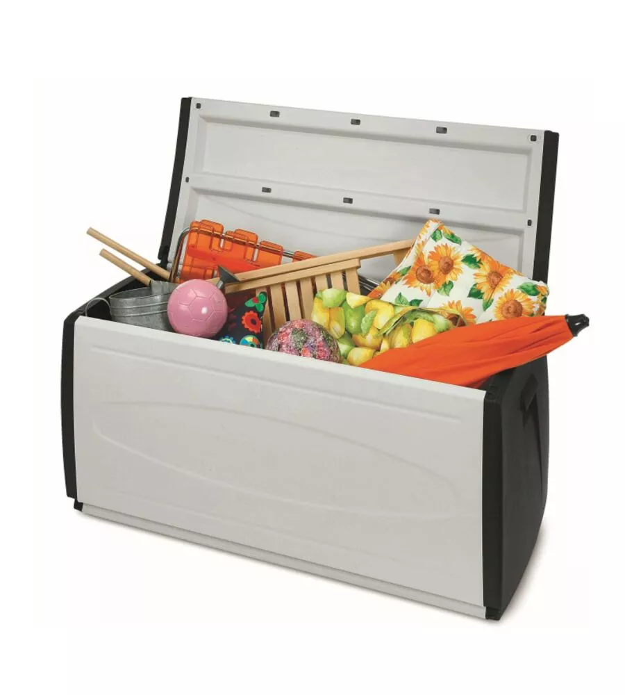 BAULE DA ESTERNO "BOX 120 QBLACK" IN POLIPROPILENE GRIGIO 308 LT 120X54X57 CM