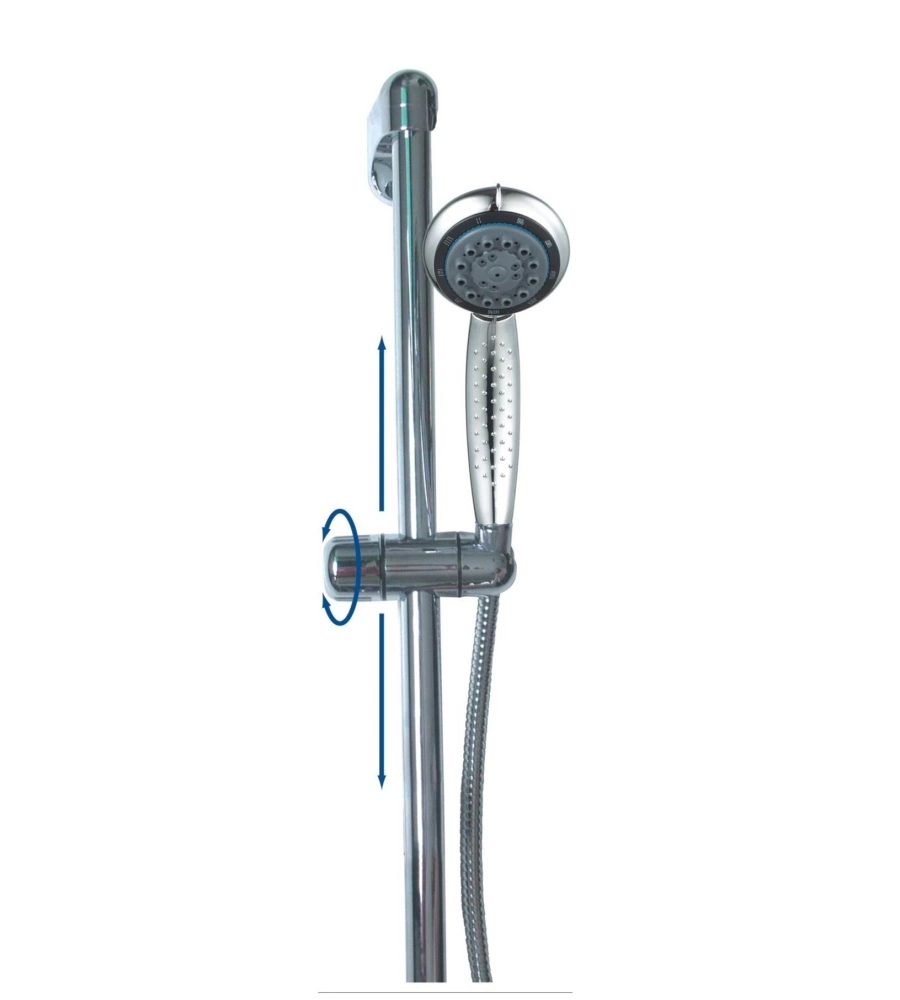SALISCENDI DOCCIA CON 5 FUNZIONI E FLESSIBILE CROMATO 1,5M H60 CM