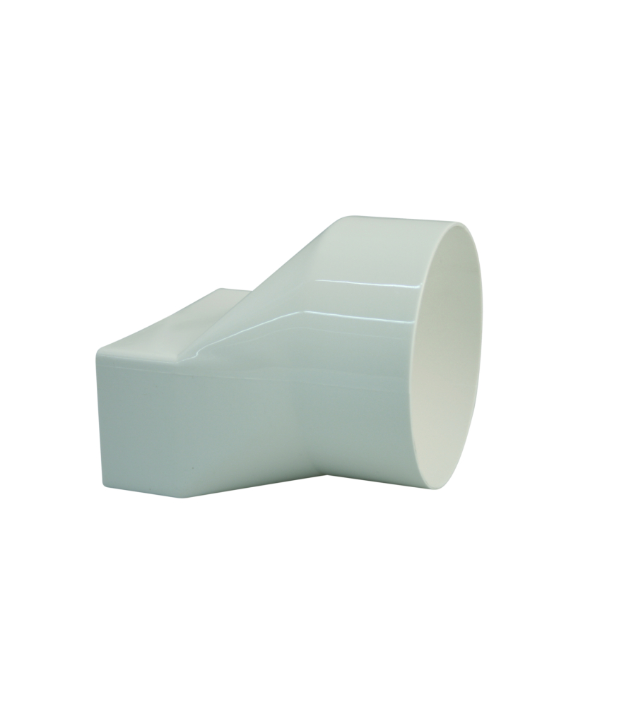 RACCORDO PER TUBO DIAMETRO 100 BIANCO PER CANALI PIATTI 110X53