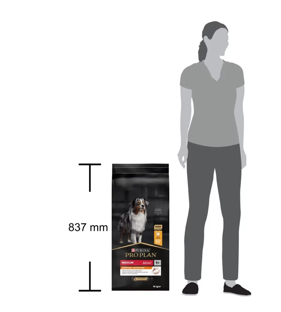 CROCCHETTE PER CANI PURINA "PRO PLAN" ADULTO DI TAGLIA MEDIA CON POLLO EVERYDAY NUTRITION 12 KG
