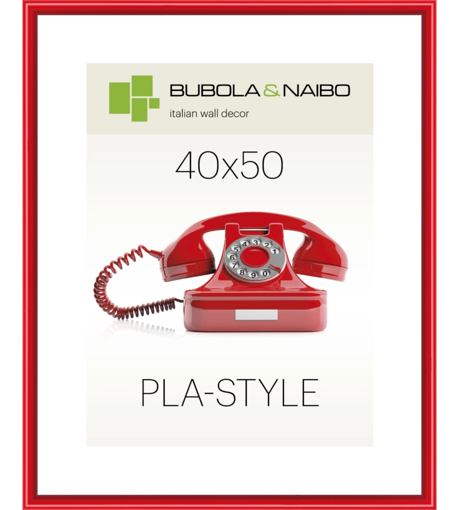 CORNICE IN PLASTICA COLORE ROSSO "PLA-STYLE" - 40 x 50 CM