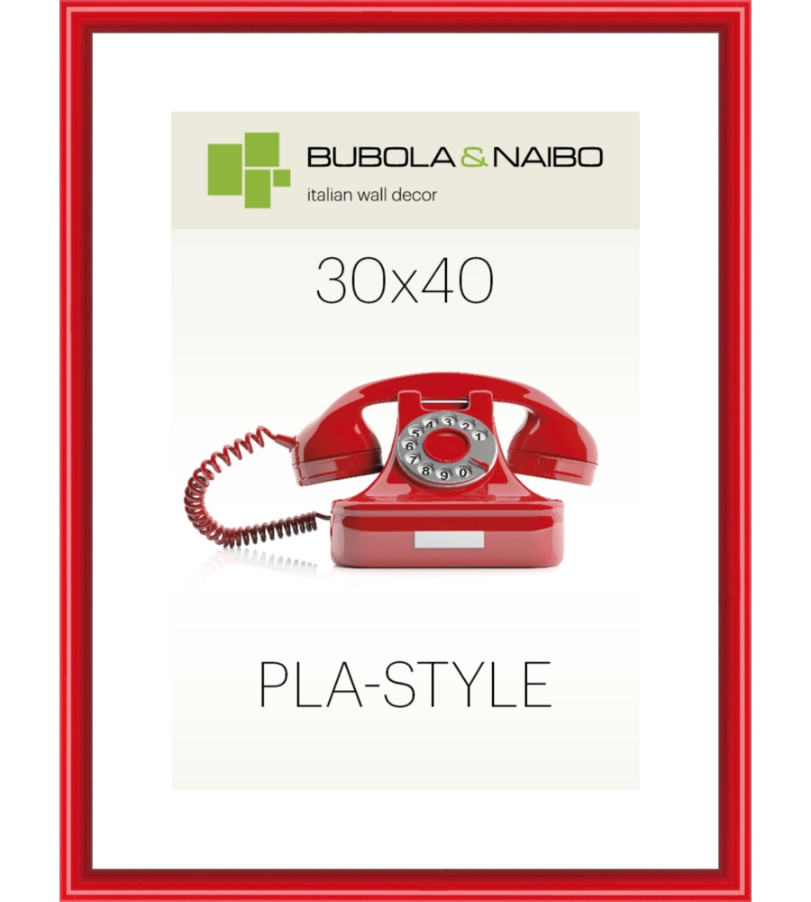 CORNICE IN PLASTICA COLORE ROSSO "PLA-STYLE" - 30 x 40 CM