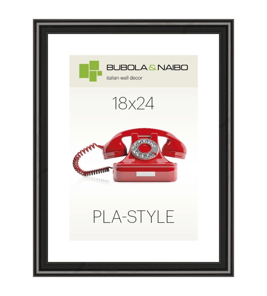 CORNICE IN PLASTICA COLORE NERO "PLA-STYLE" - 18 x 24 CM