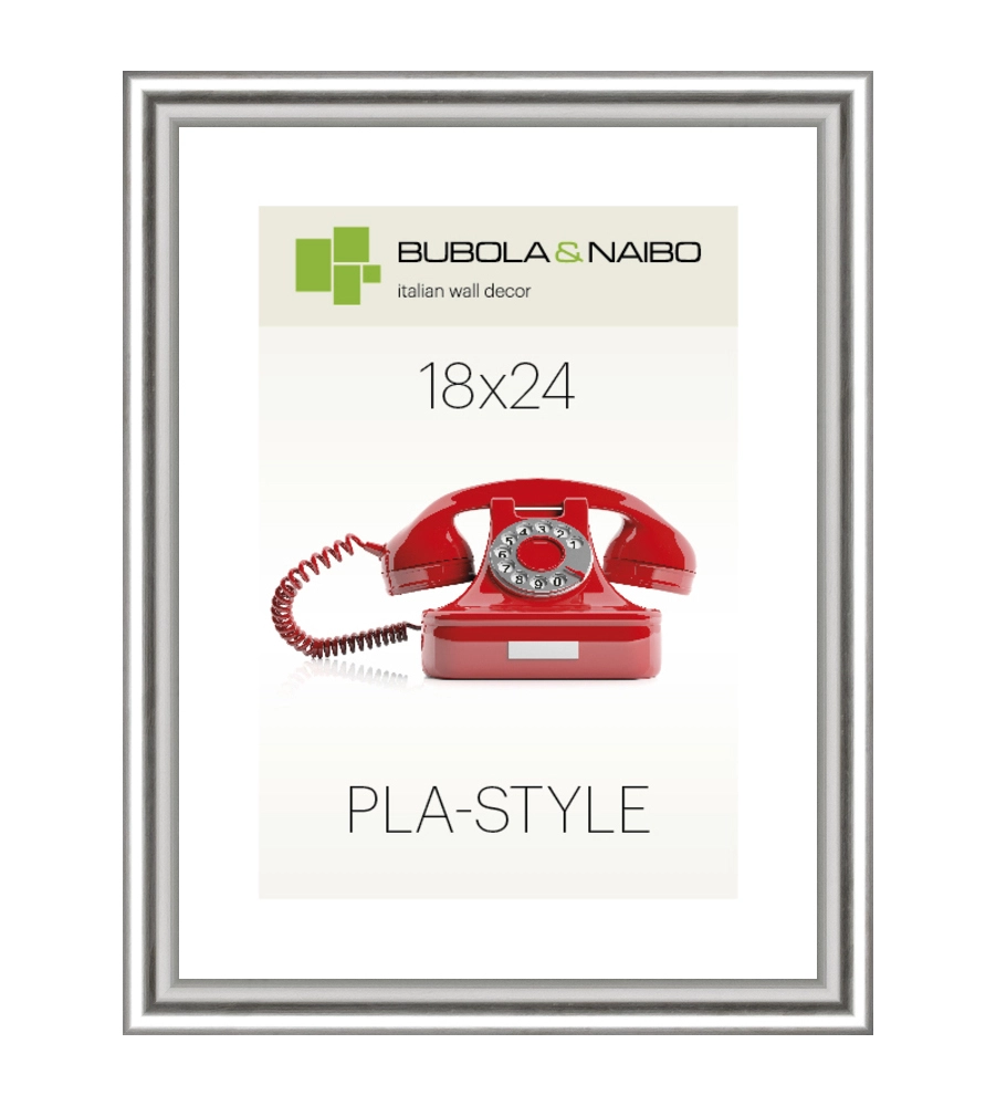 CORNICE IN PLASTICA COLORE ARGENTO "PLA-STYLE" - 18 x 24 CM