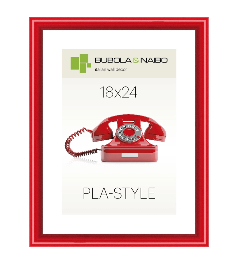 CORNICE IN PLASTICA COLORE ROSSO "PLA-STYLE" - 18 x 24 CM