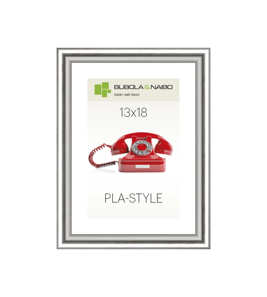 CORNICE IN PLASTICA COLORE ARGENTO "PLA-STYLE" - 13 x 18 CM