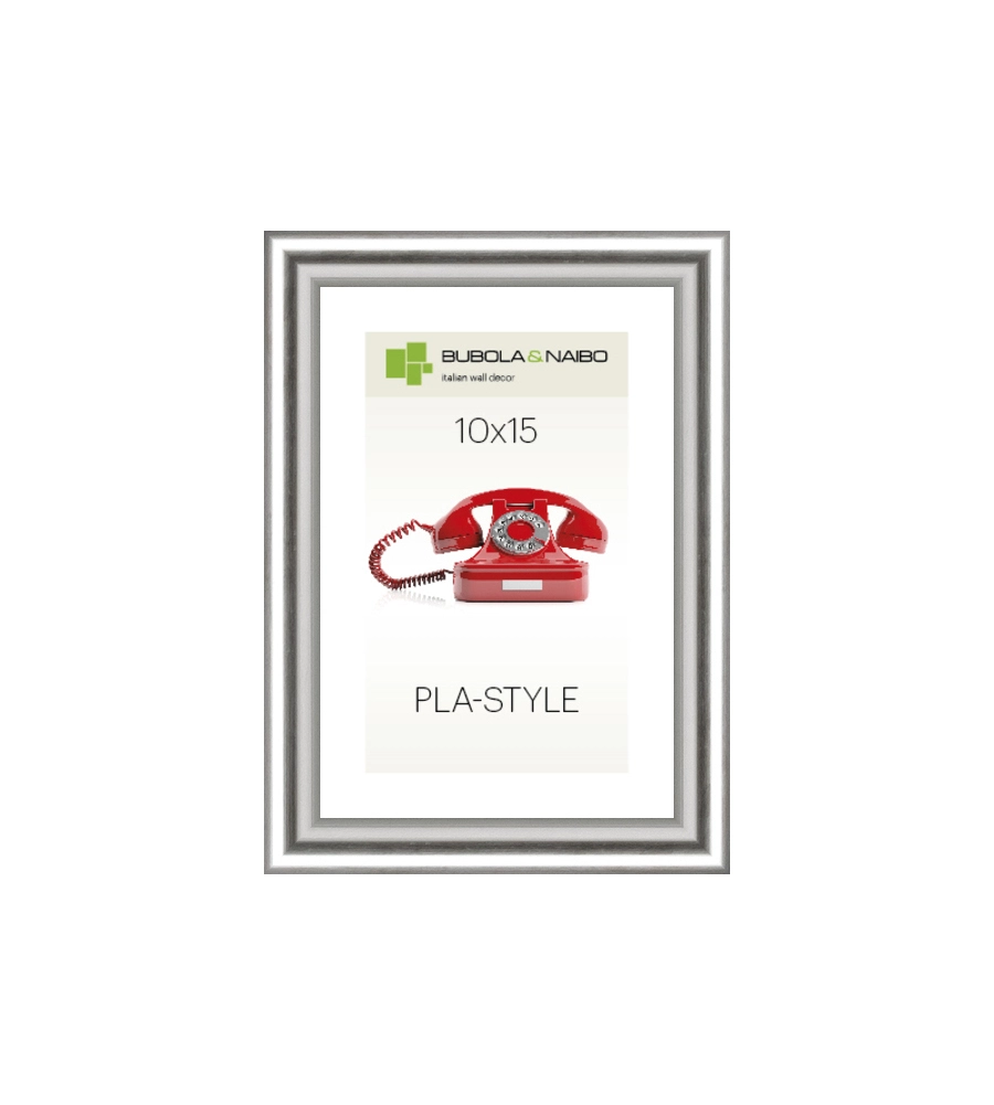 CORNICE IN PLASTICA COLORE ARGENTO "PLA-STYLE" - 10 x 15 CM