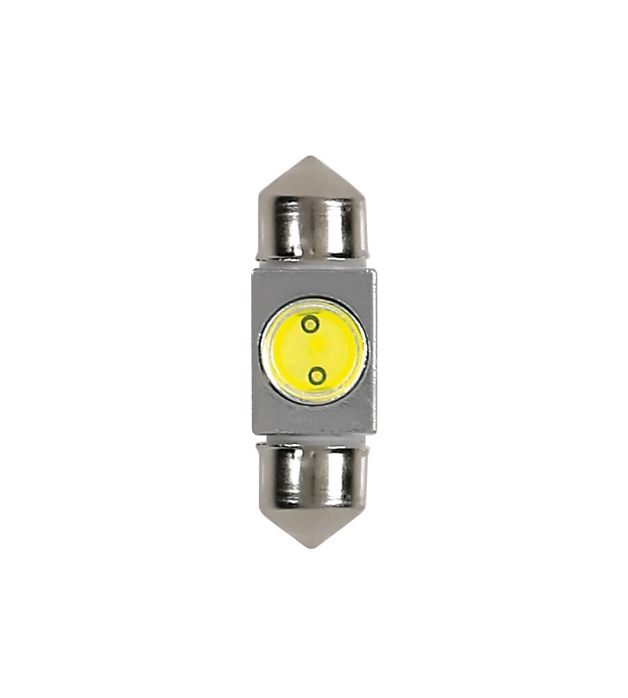 LAMPADA 12V HYPER-LED 2 - 1 SMD X 2 CHIPS - 10X31 MM - SV8,5-8 - 1 PZ BIANCO  58447