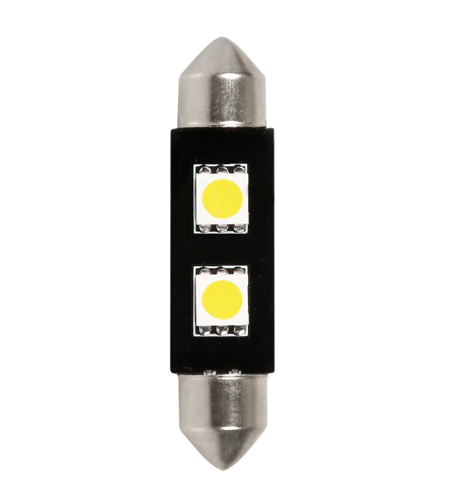 LAMPADA 12V HYPER-LED 6 - 2 SMD X 3 CHIPS - 10X42 MM - SV8,5-8 - 1 PZ  58449