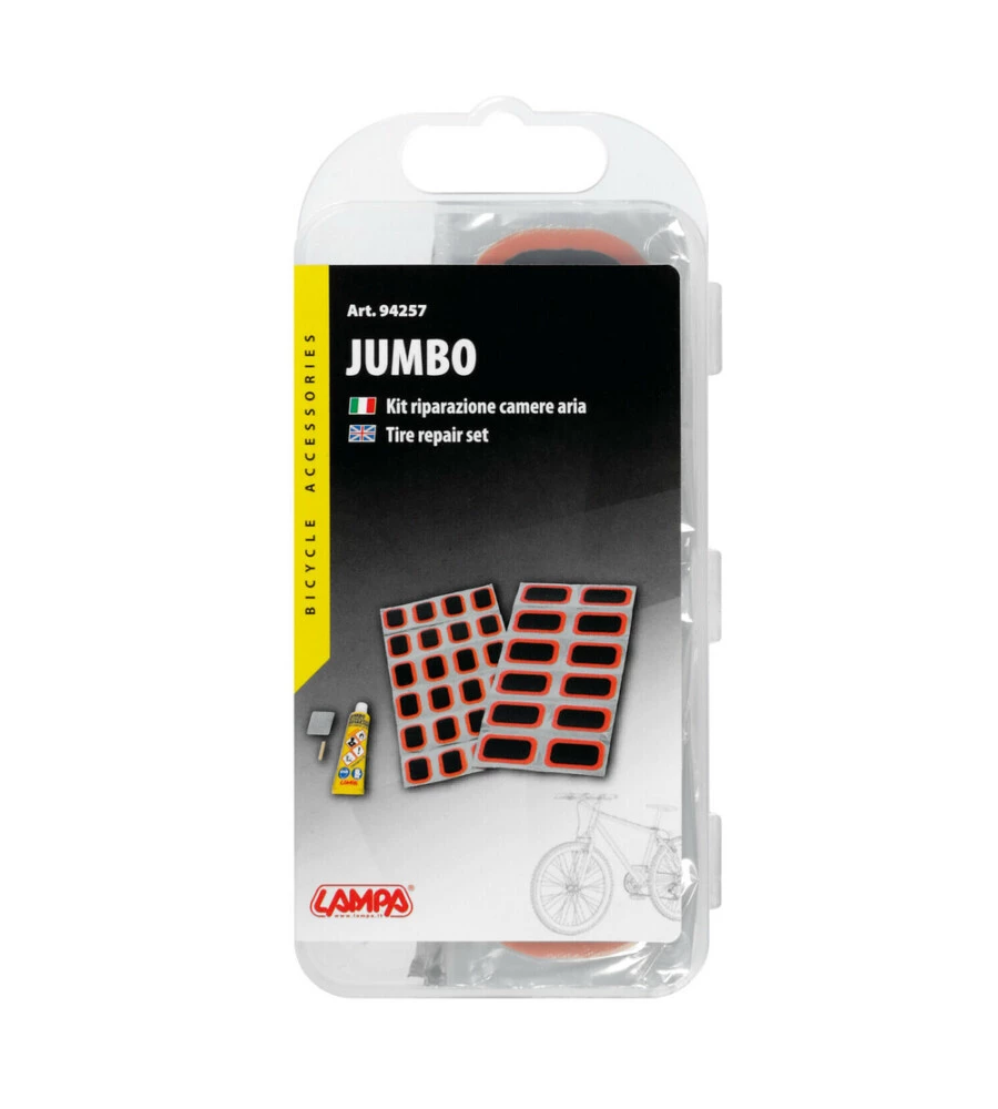 KIT DI RIPARAZIONE CAMERA D'ARIA PER BICICLETTE LAMPA "JUMBO"- 94257