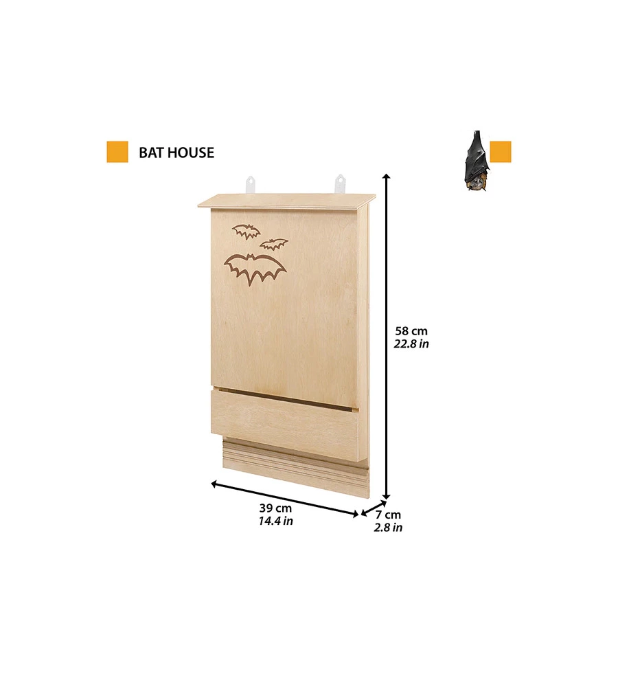 CASETTA PER PIPISTRELLI IN LEGNO "BAT HOUSE", 39X7X58 CM - FERPLAST
