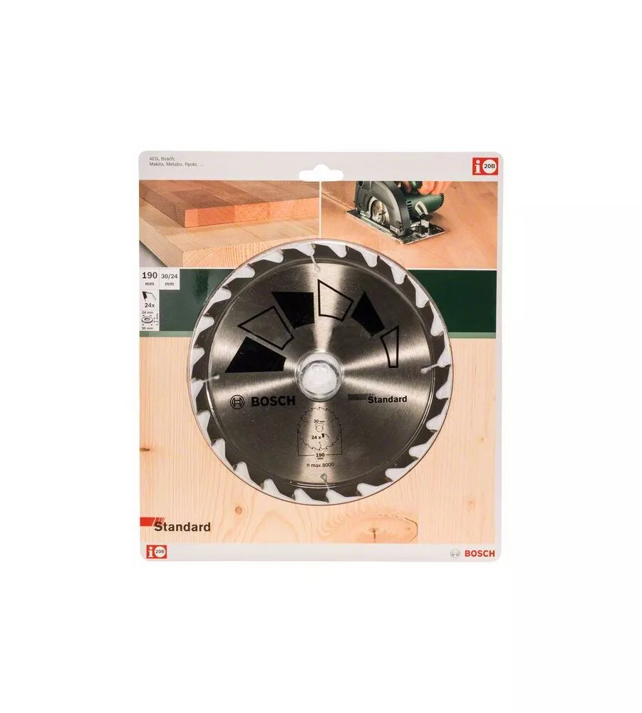 LAMA PER SEGA CIRCOLARE "STANDARD - BASIC" 190X2.2X30/24 - 24 DENTI - BOSCH.