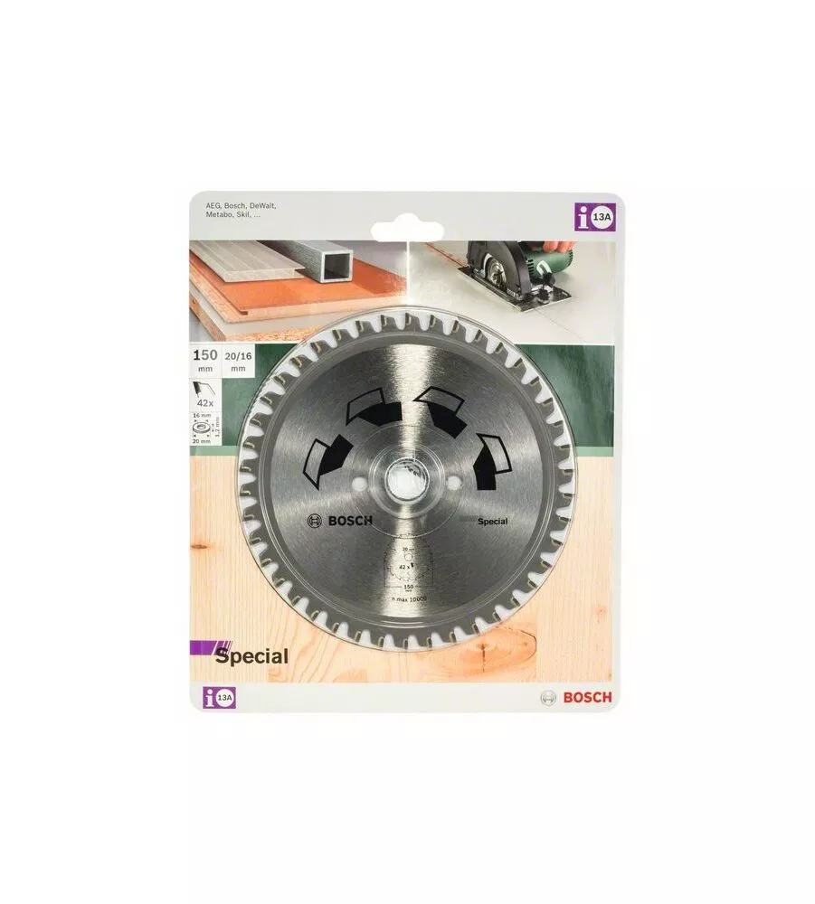 LAMA PER SEGA CIRCOLARE "SPECIAL" 150X2X20/16 - 42 DENTI - BOSCH.
