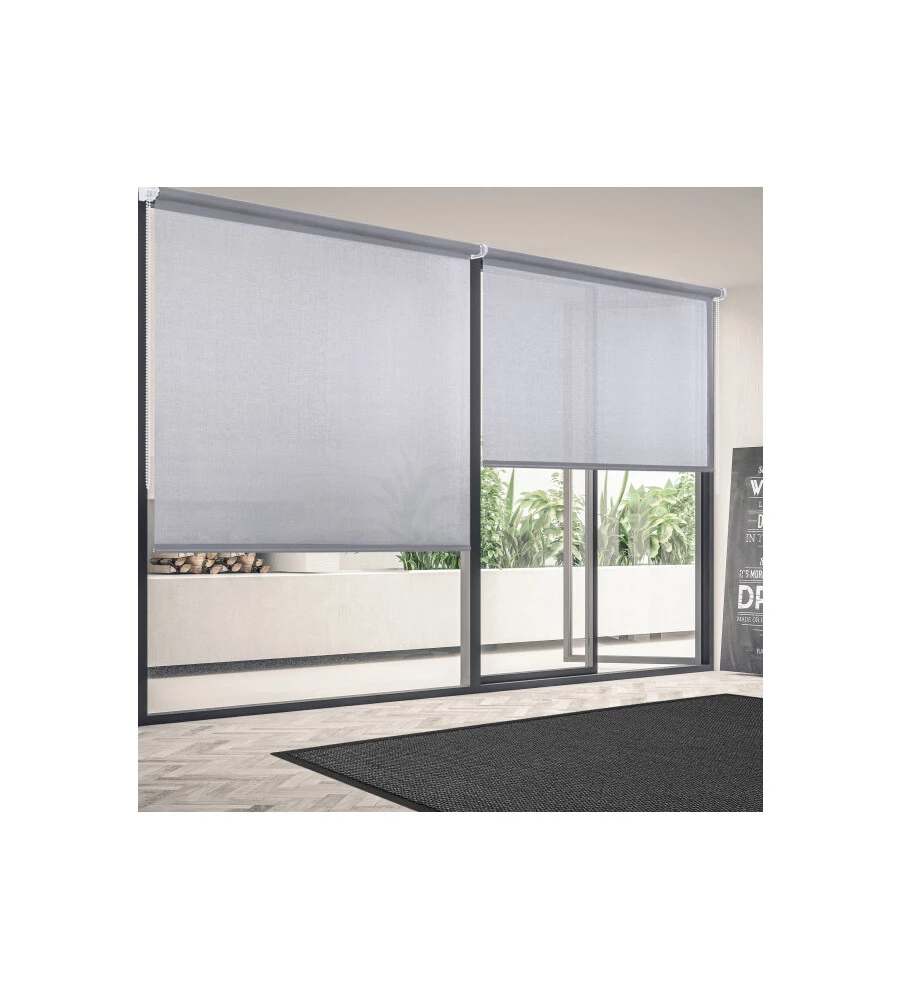 TENDA A RULLO "SCREEN" GRIGIO E BIANCO, 60X180 CM