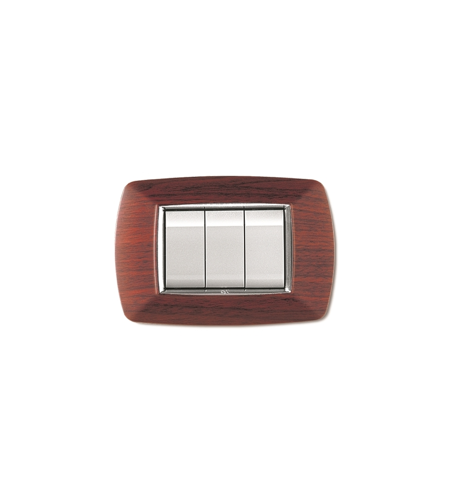 PLACCA LIFE 3 POSTI LEGNO SCURO.