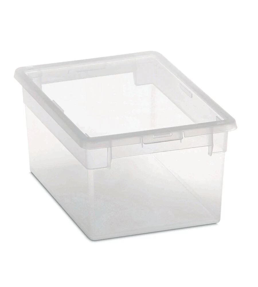 CONTENITORE MULTIUSO CON COPERCHIO "LIGHT BOX M/2" TRASPARENTE 19,5X28X13,2 CM