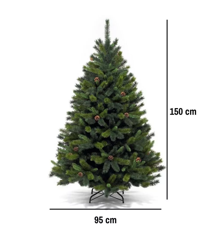 ALBERO DI NATALE ARTIFICIALE XMAS JOY "NEBRASKA" VERDE CON PIGNE 150 CM