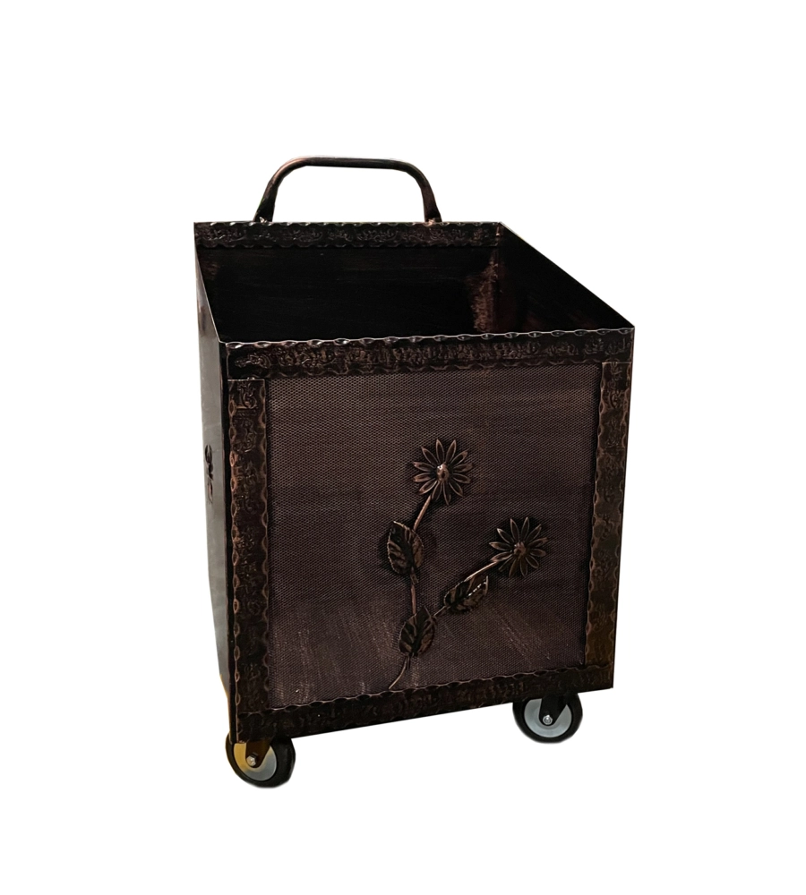 PORTA PELLET/LEGNA CON RUOTE, 50x52x85 CM