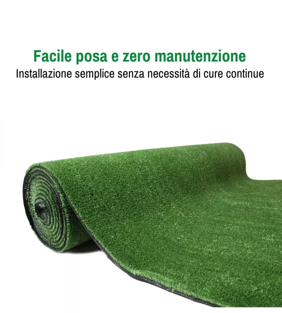 TAPPETO ERBOSO PER PRATO ARTIFICIALE EUROGARDEN 1X4 M ALTEZZA 6 MM