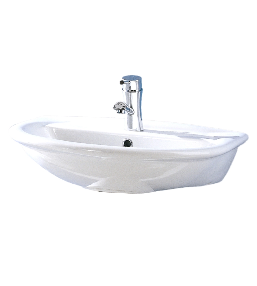 LAVABO IN CERAMICA BIANCO "SERIE FIORE".