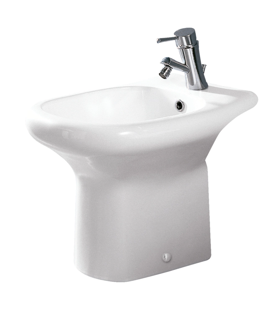 BIDET A TERRA IN CERAMICA BIANCO "SERIE TOURING".