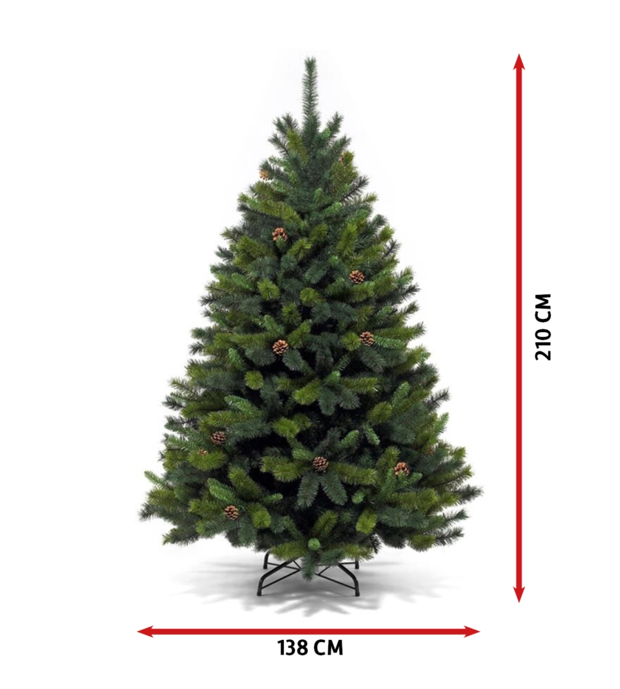 ALBERO DI NATALE "NEBRASKA" CON 1330 RAMI E APERTURA AD OMBRELLO,  210 CM
