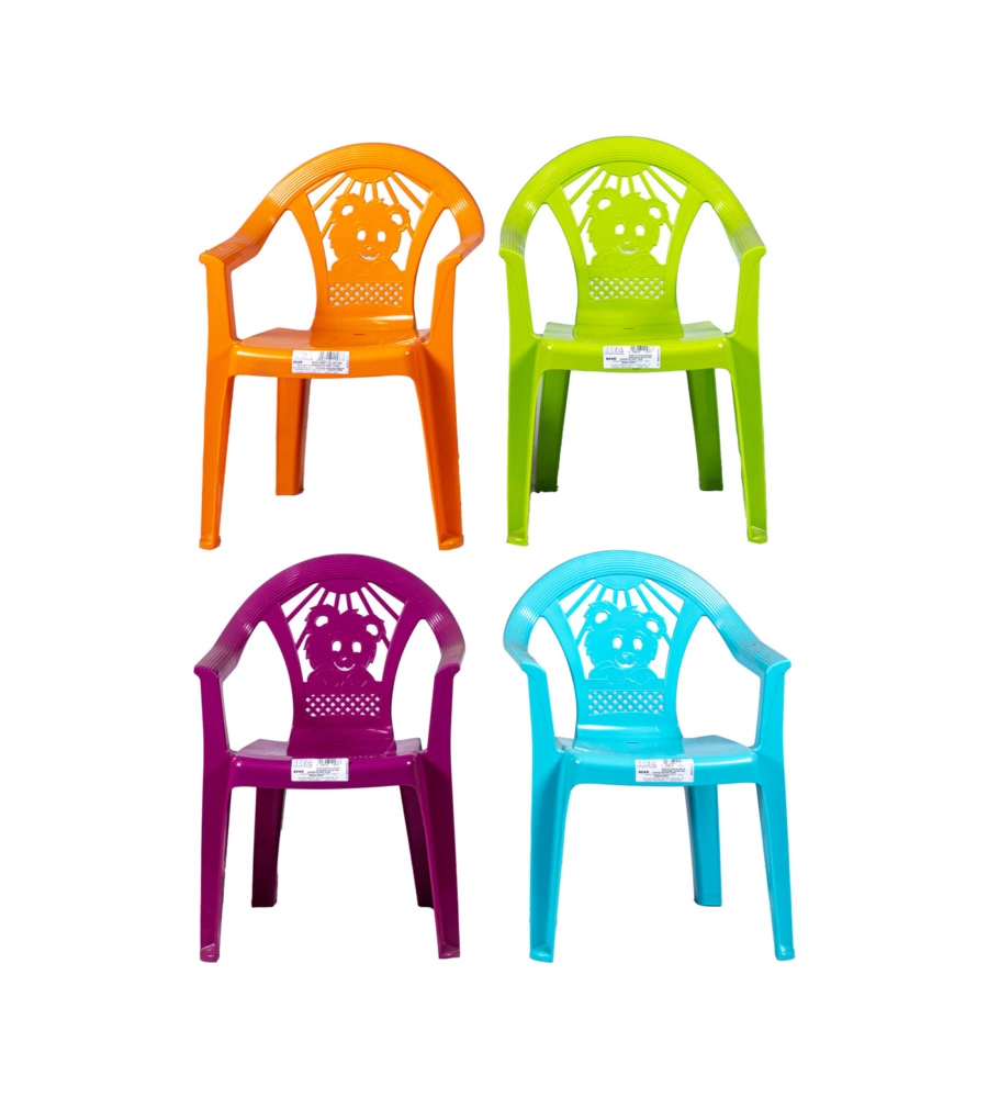 SEDIA PER BAMBINI "BABY BEAR" IN POLIPROPILENE COLORI ASSORTITI 38X35X51 CM