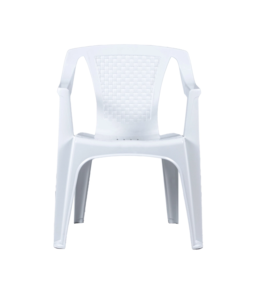 SEDIA DA ESTERNO CON SCHIENALE BASSO "LUNA" IN POLIPROPILENE BIANCO 56X52X77 CM