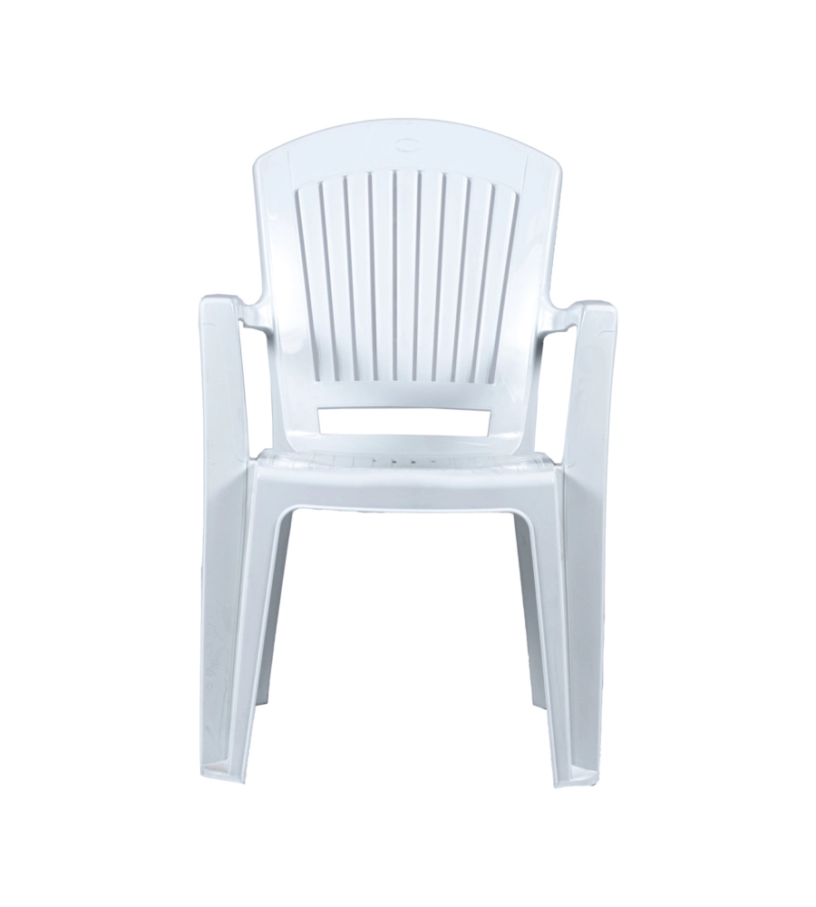 SEDIA DA ESTERNO CON SCHIENALE MEDIO "COMFORT VEGA" IN POLIPROPILENE BIANCO 58X46X90 CM