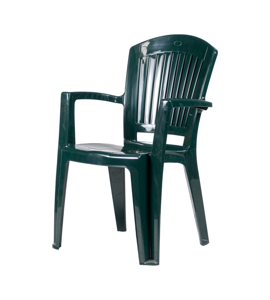 SEDIA DA GIARDINO CON SCHIENALE MEDIO "COMFORT VEGA" IN POLIPROPILENE VERDE 58X61X90 CM