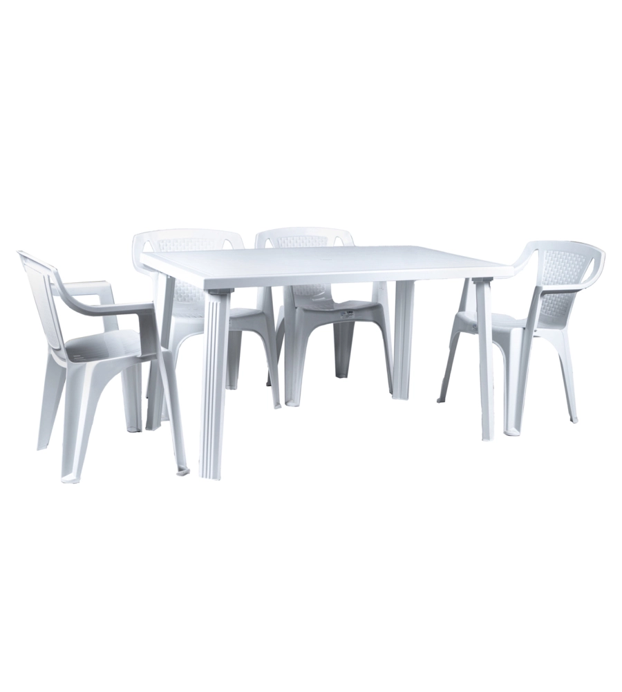 TAVOLO DA ESTERNO "DOMINGO" IN POLIPROPILENE BIANCO 130X75X73 CM