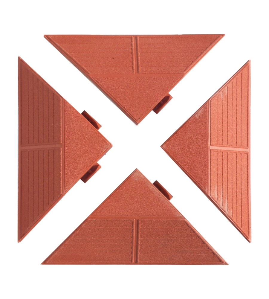 KIT CON 4 ANGOLI PER PAVIMENTAZIONE ESTERNA COLOR COTTO, 200x200x270xH48 MM