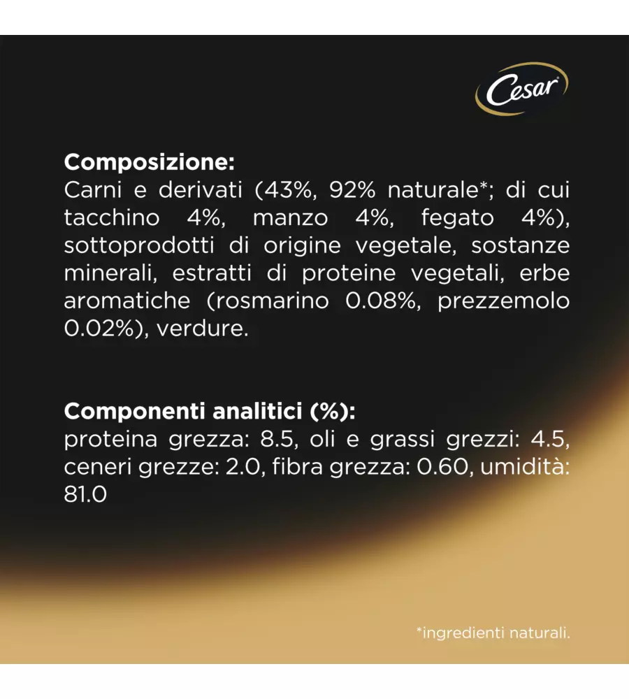 CESAR - UMIDO PER CANI MANZO E TACCHINO 150 GR
