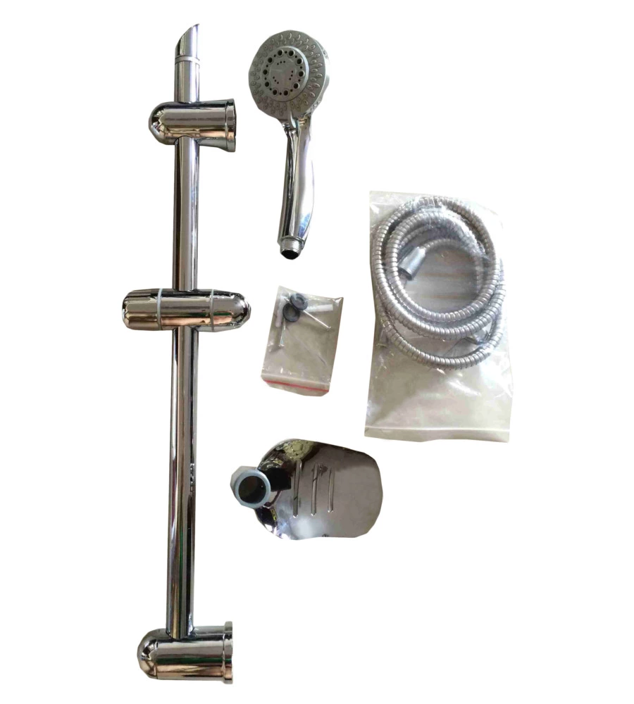 KIT SALISCENDI PER DOCCIA IN ACCIAIO CON 3 FUNZIONI, ALTEZZA 65 CM