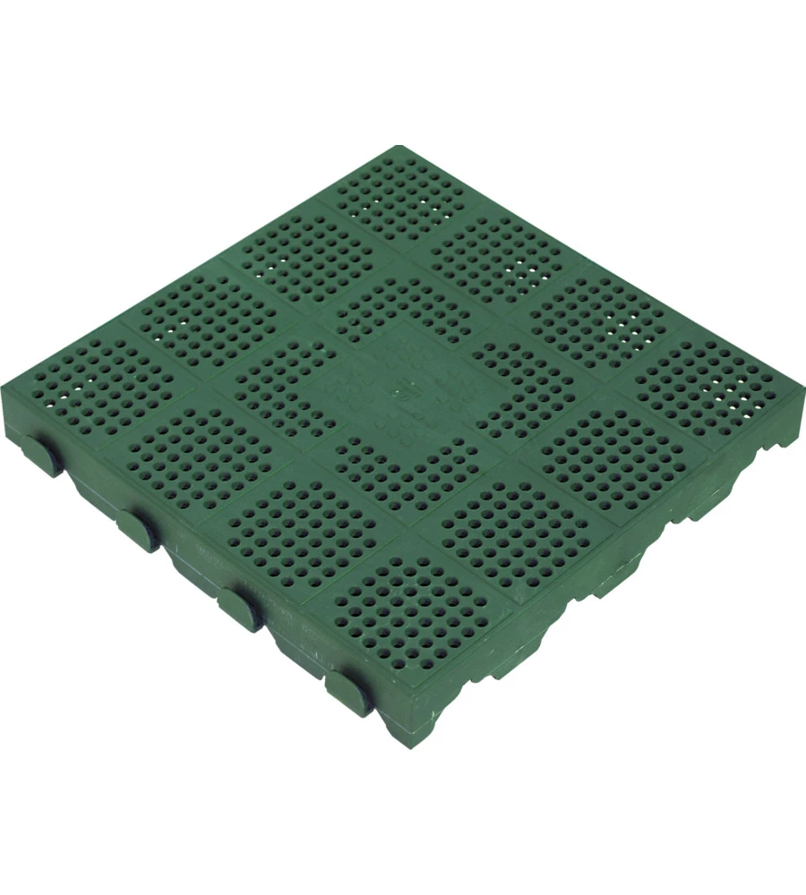 PIASTRELLA DA ESTERNO AUTOBLOCCANTE VERDE, 400X400X48 MM.